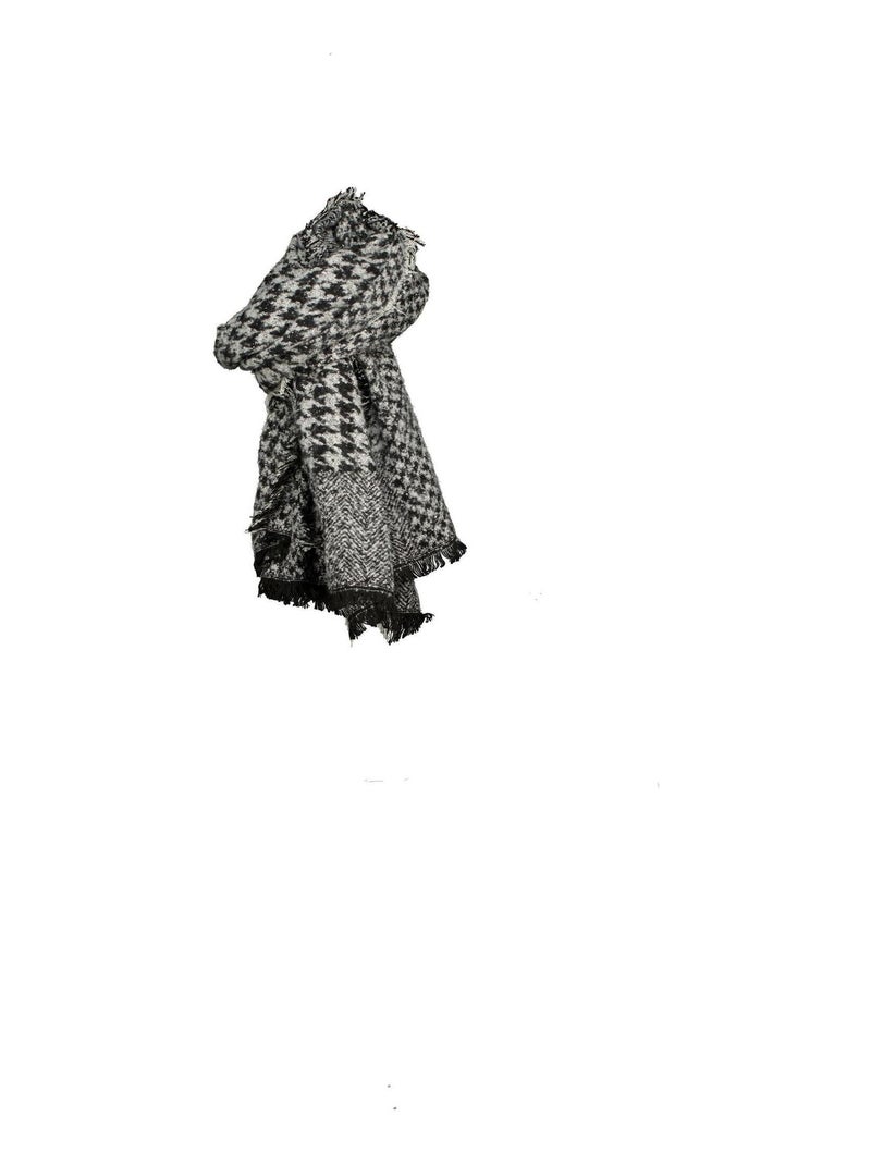 Echarpe intemporelle à motif pied-de-poule noir et blanc pour femme 'Deeluxe' Noir - Kiabi