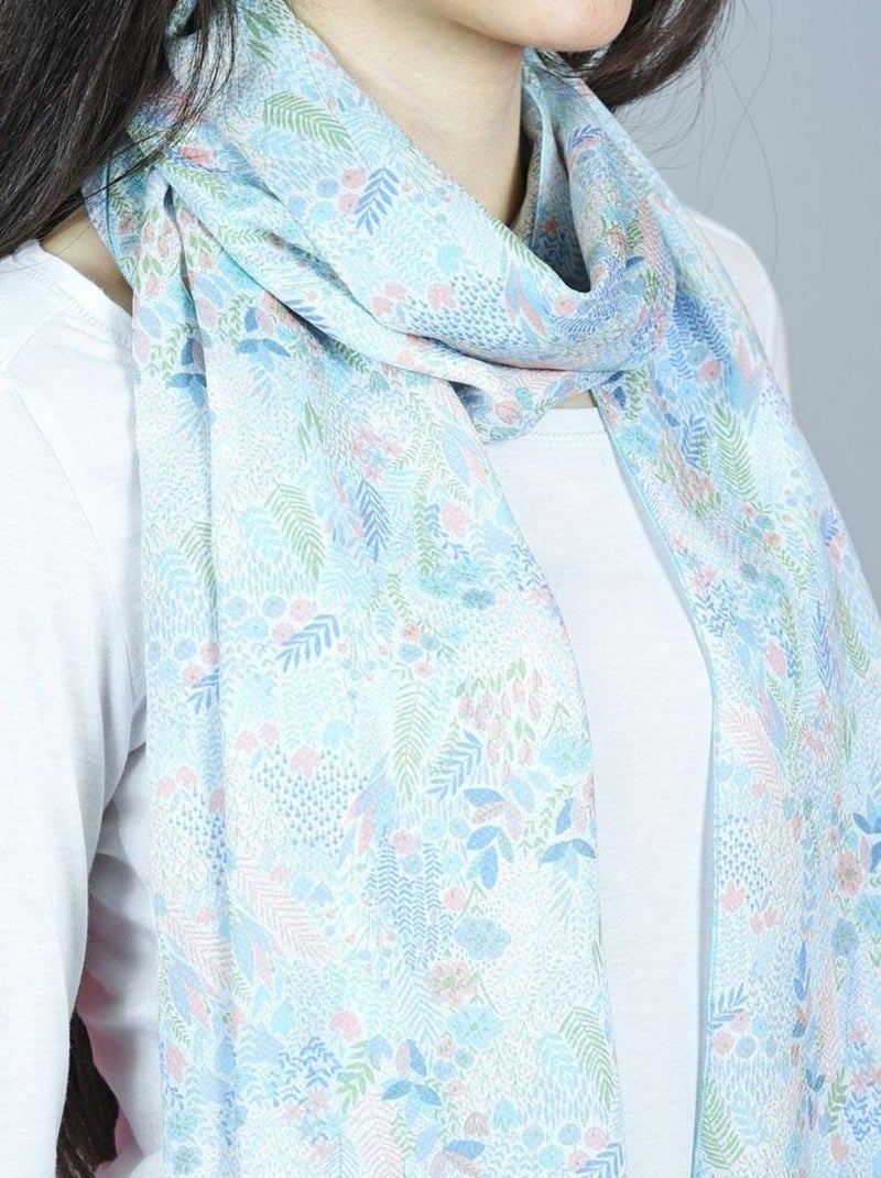 Echarpe légère Fauna - Made in UE Bleu - Kiabi