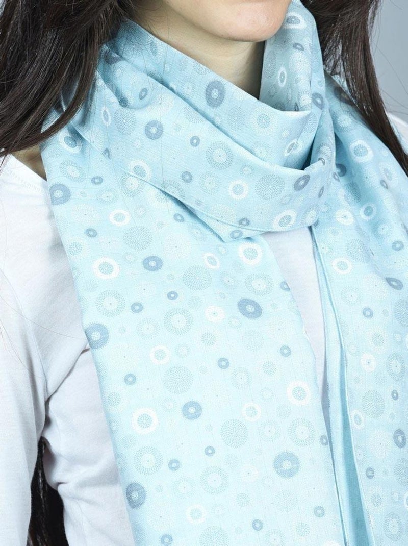 Echarpe légère Rueda - Made in UE Bleu ciel - Kiabi