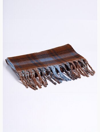 Echarpe longue bicolore carreaux / uni - AFIBEL