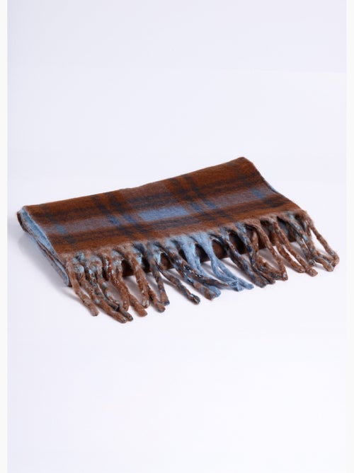 Echarpe longue bicolore carreaux / uni - AFIBEL - Kiabi