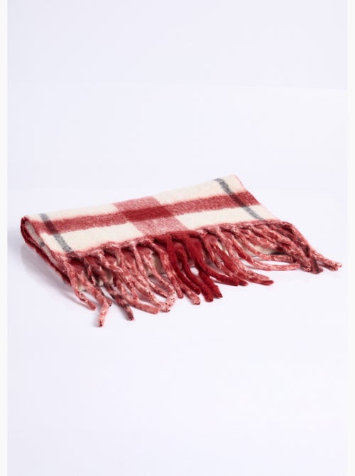 Echarpe longue bicolore carreaux / uni - AFIBEL - Kiabi