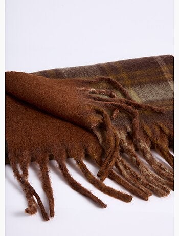 Echarpe longue bicolore carreaux / uni - AFIBEL