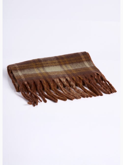 Echarpe longue bicolore carreaux / uni - AFIBEL - Kiabi