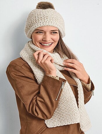 Écharpe longue en maille fantaisie