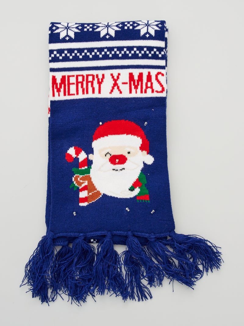 Echarpe lumineuse esprit 'Noël' bleu - Kiabi