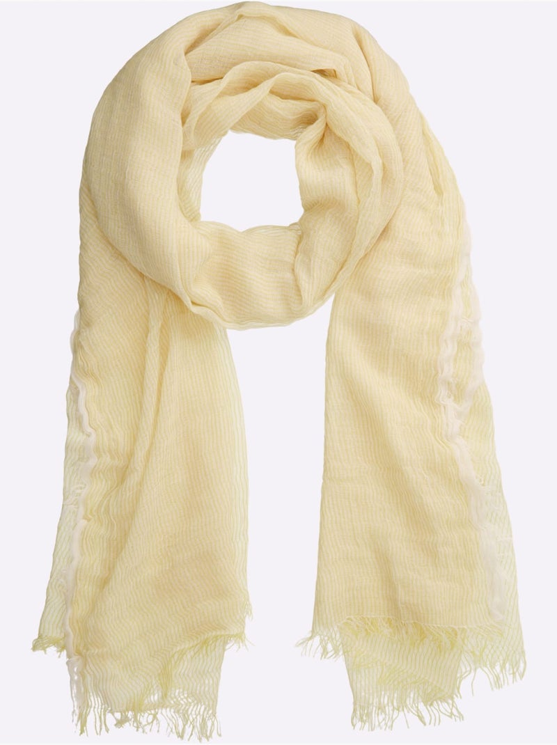 écharpe Motif à Rayures Mode - Taille Standard - Helline Jaune/Vert - Kiabi