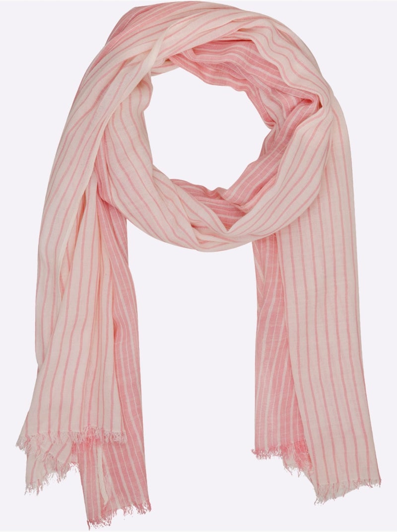 Écharpe motif à rayures mode - taille standard - helline Rose - Kiabi