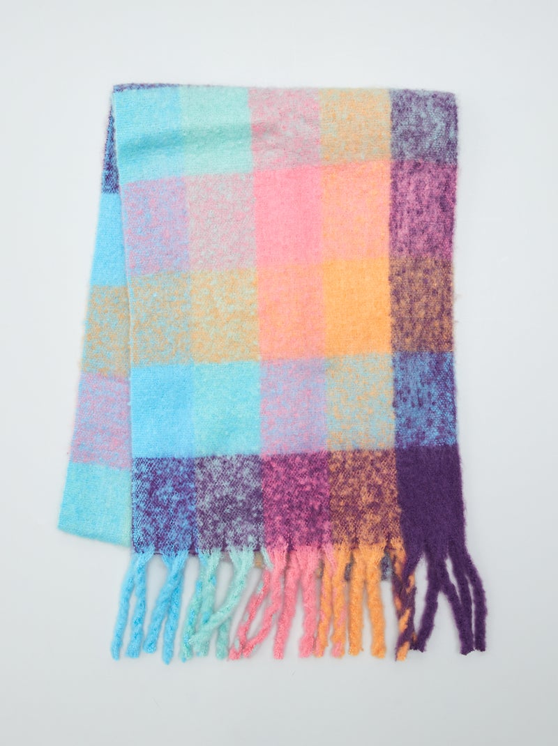 Echarpe plaid avec frange