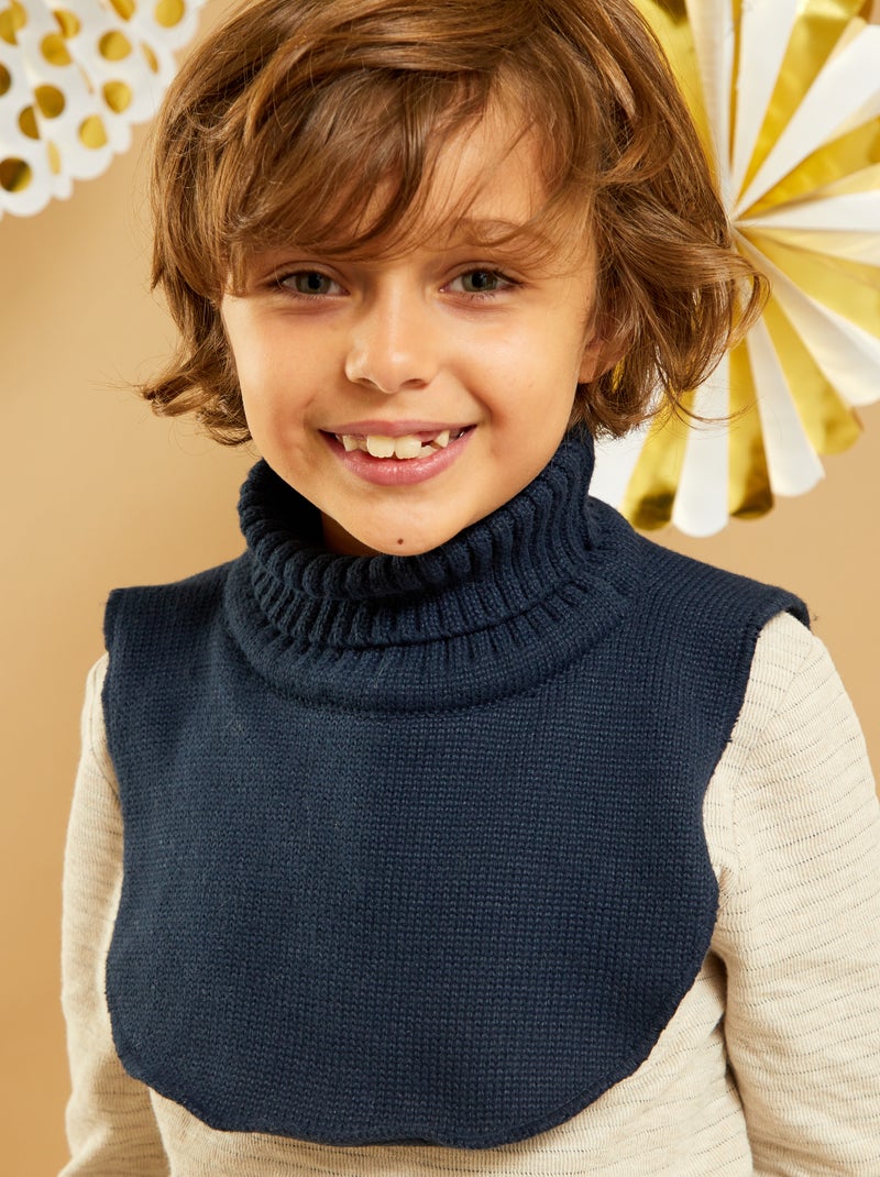Echarpe plastron en maille jersey Bleu - Kiabi