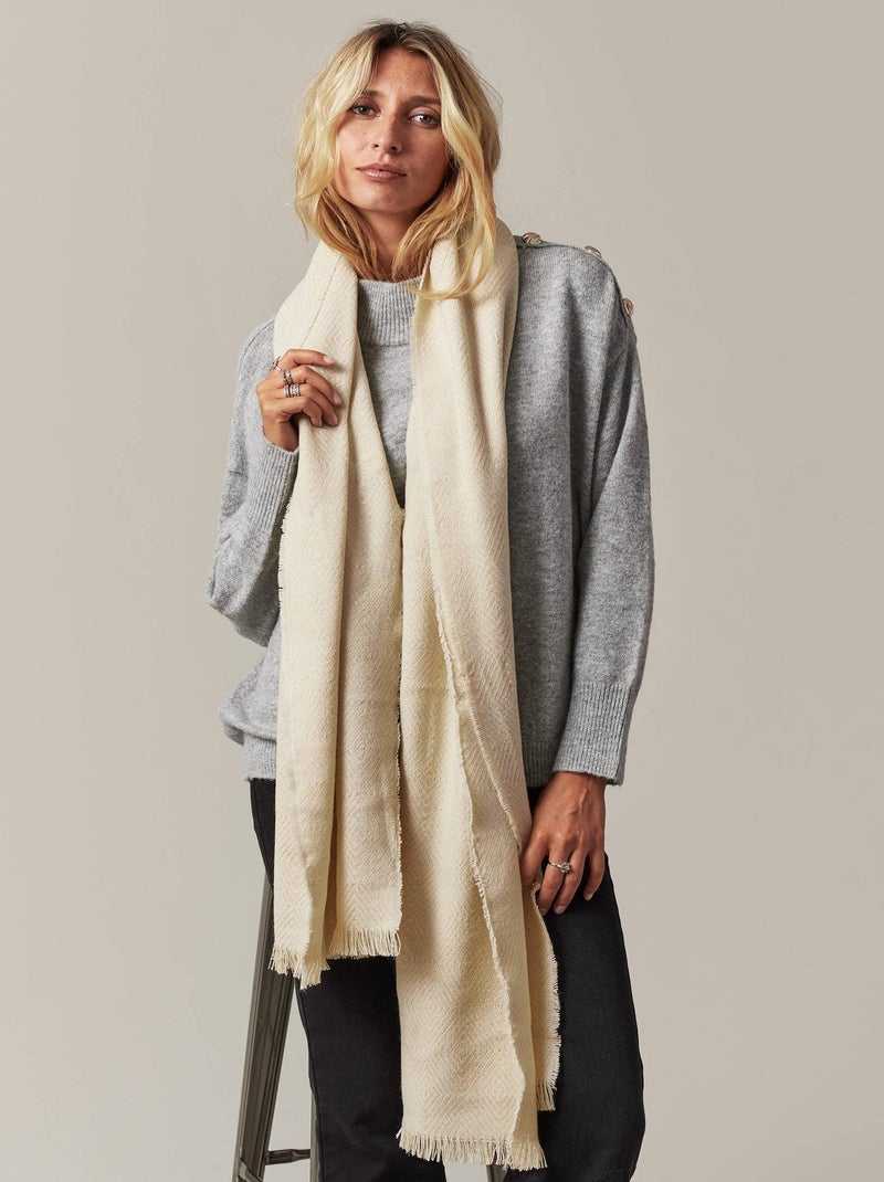 Echarpe Polyester 'Deeluxe' Beige argile - Kiabi