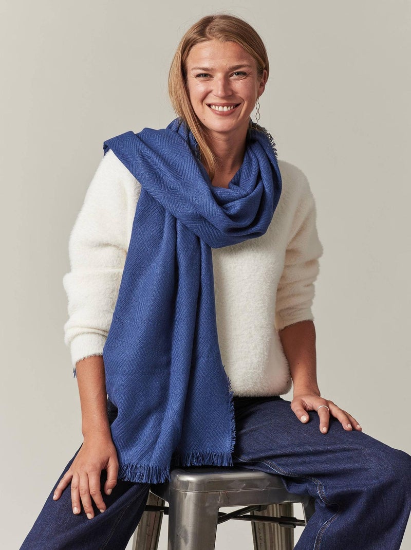 Echarpe Polyester 'Deeluxe' Bleu - Kiabi