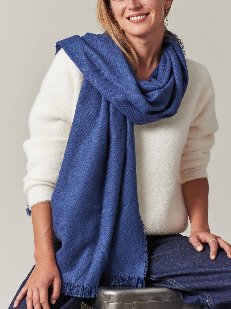 Echarpe Polyester 'Deeluxe' Bleu - Kiabi