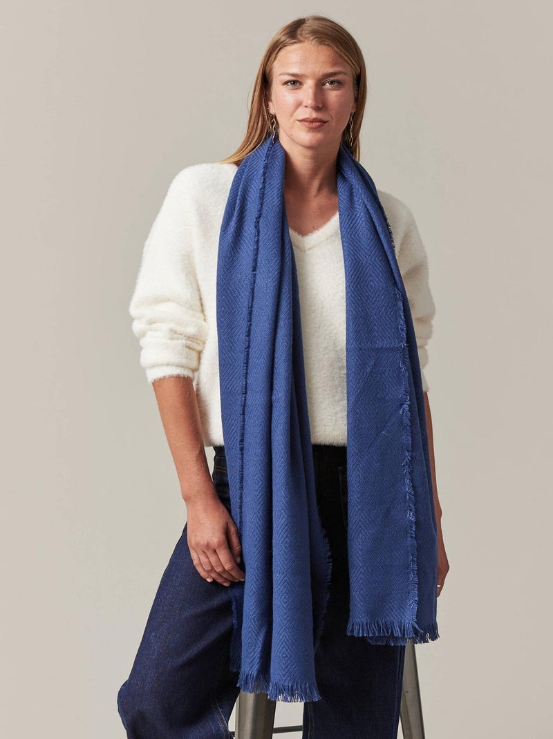 Echarpe Polyester 'Deeluxe' Bleu - Kiabi