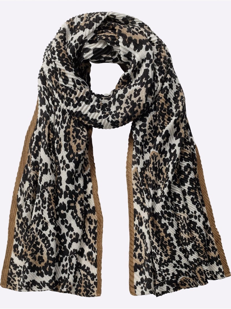 écharpe Qualité Froissée, Repassage Superflu - Taille Standard - helline Noir Jaune - Kiabi