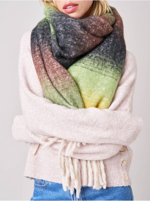 Écharpe rayée multicolore femme à franges 'deeluxe' - Kiabi
