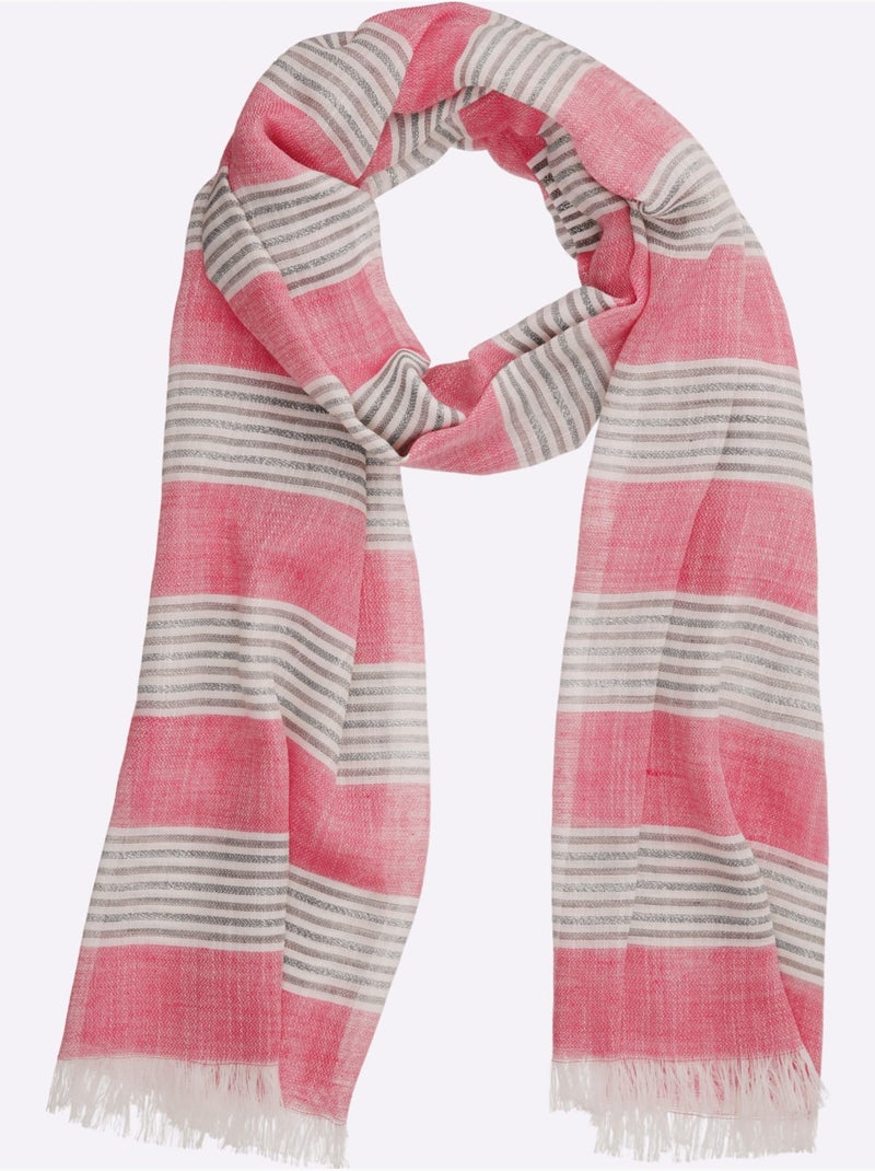 écharpe Rayures Tendance - Taille Standard - Helline Rose fushia - Kiabi