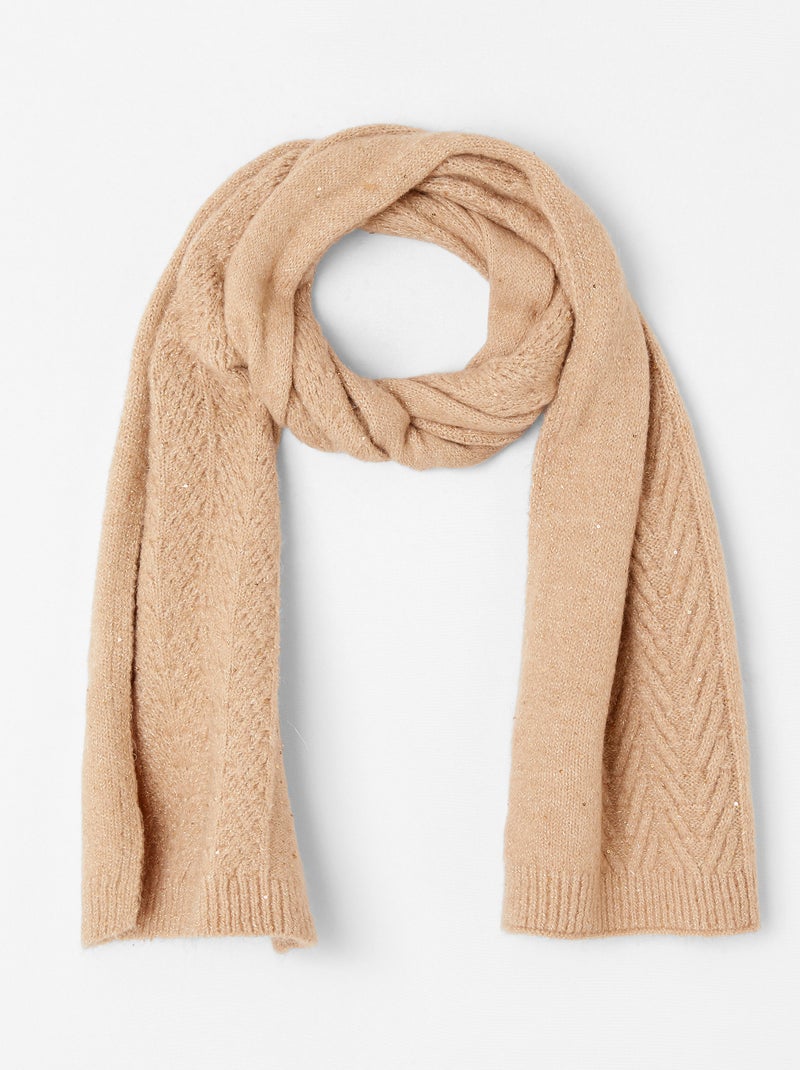 Echarpe torsadée avec laine - Damart Beige chiné - Kiabi