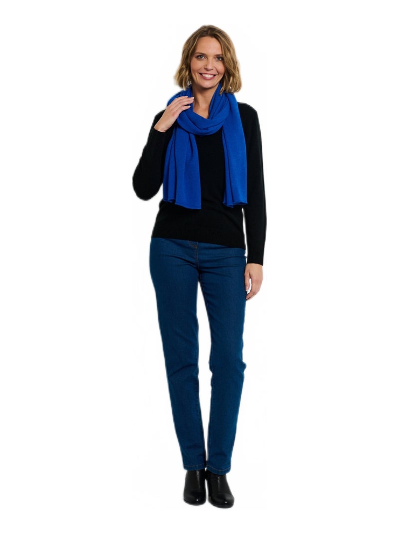Echarpe toucher cachemire sans couture Bleu - Kiabi