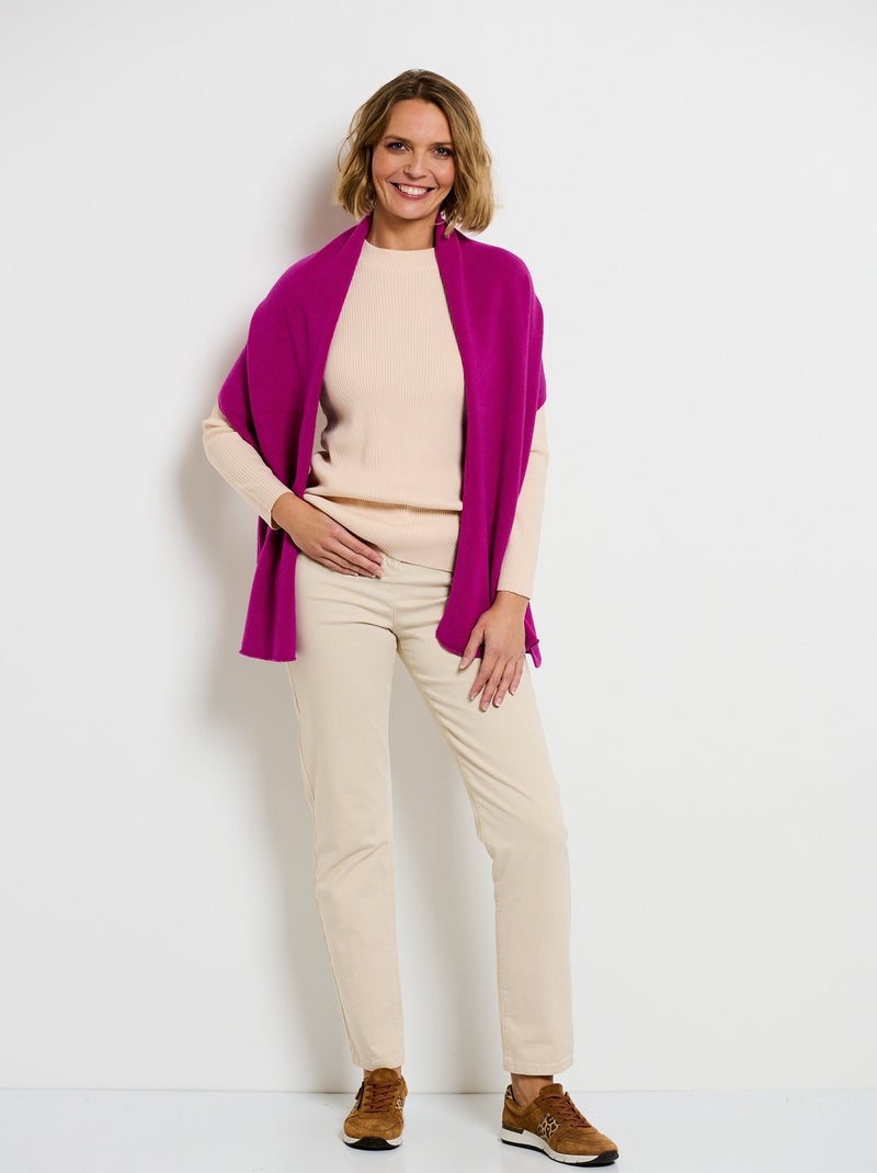 Echarpe toucher cachemire sans couture Rose fushia - Kiabi