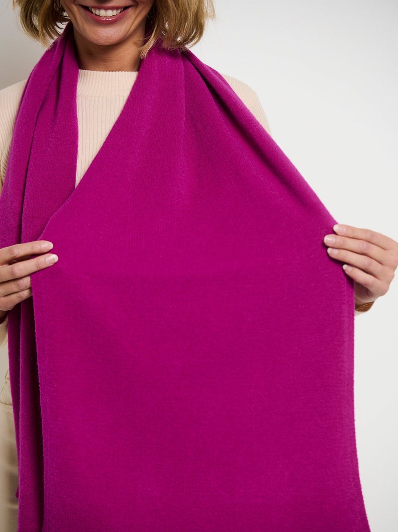 Echarpe toucher cachemire sans couture Rose fushia - Kiabi