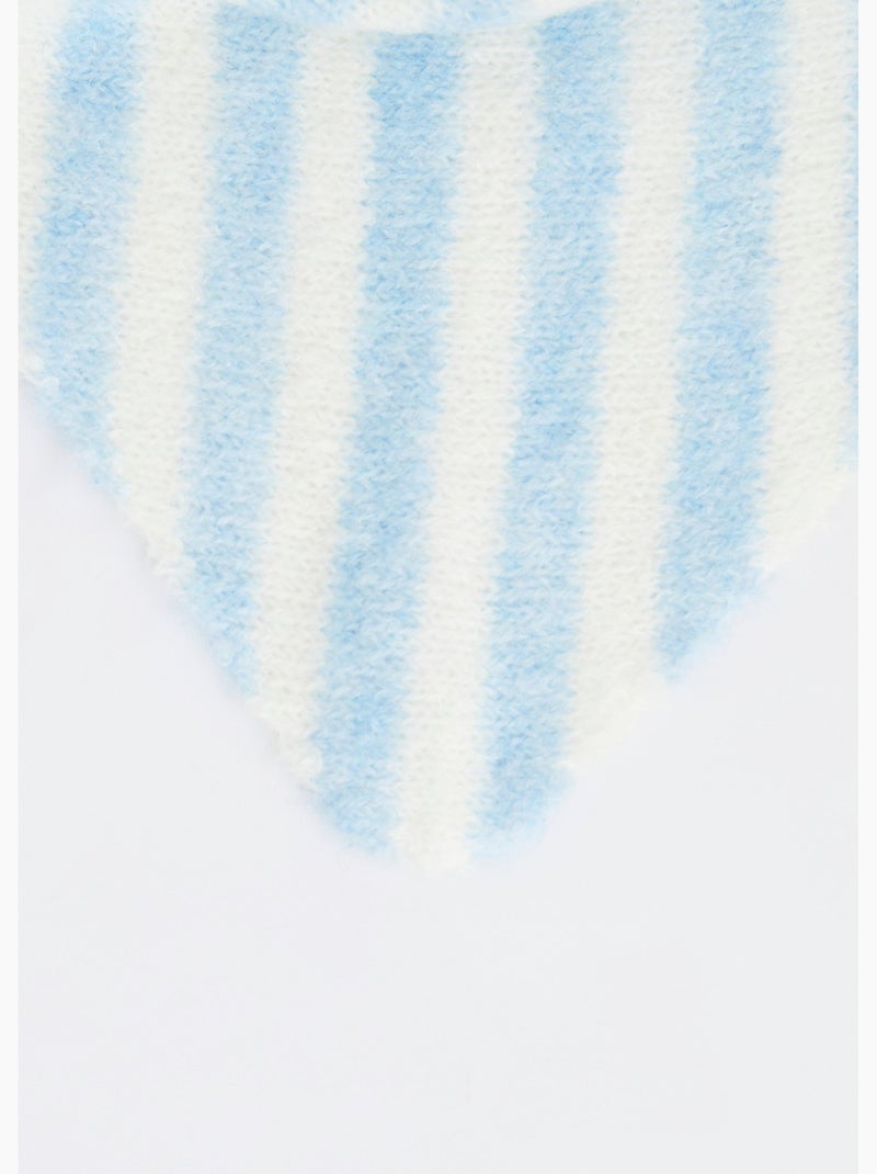 Echarpe triangle rayée, avec laine - AFIBEL Bleu - Kiabi