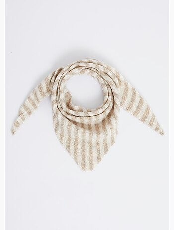 Echarpe triangle rayée, avec laine - AFIBEL