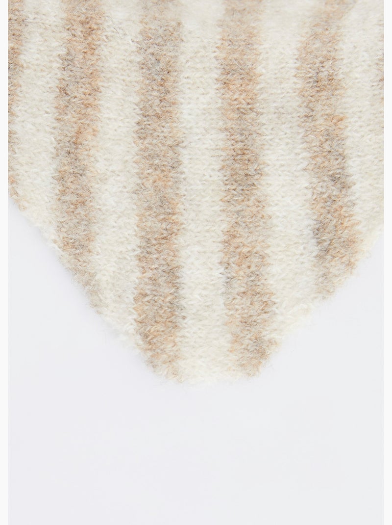 Echarpe triangle rayée, avec laine - AFIBEL Taupe - Kiabi
