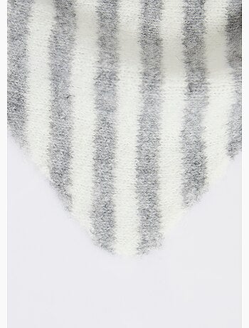 Echarpe triangle rayée, avec laine