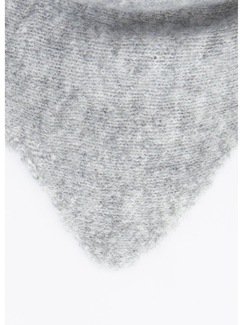 Echarpe triangle unie, avec laine - AFIBEL Gris - Kiabi