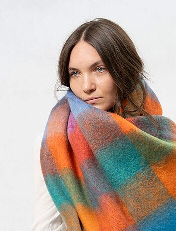 Echarpe type plaid, ultra douce, chaude, très confortable femme Isotoner