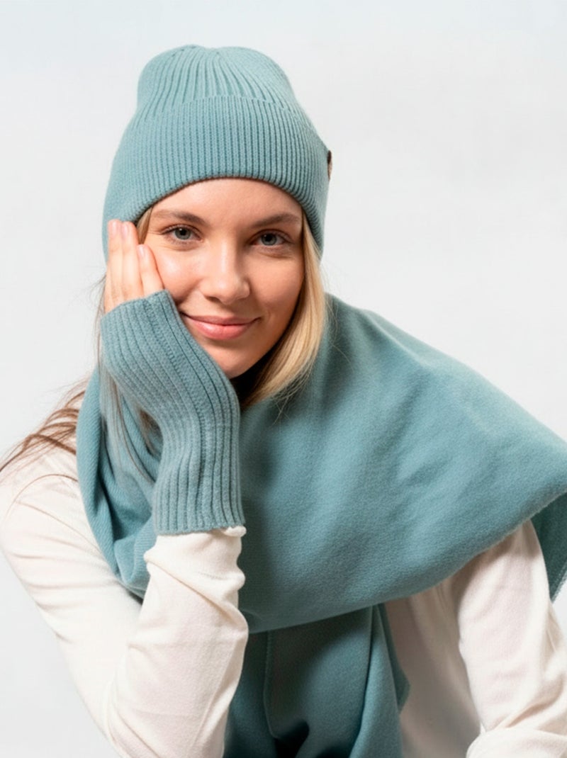 Echarpe type plaid, ultra douce femme Isotoner Bleu lagon - Kiabi