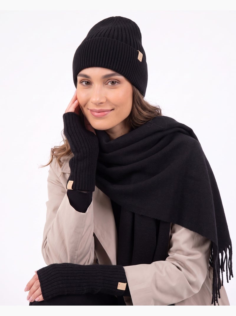 Echarpe type plaid, ultra douce femme Noir - Kiabi