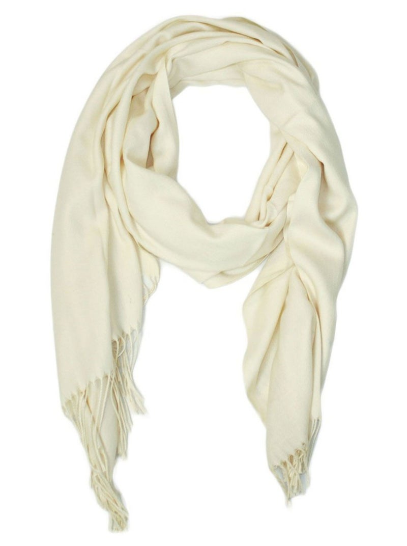Echarpe uni en Laine Kebello Blanc - Kiabi