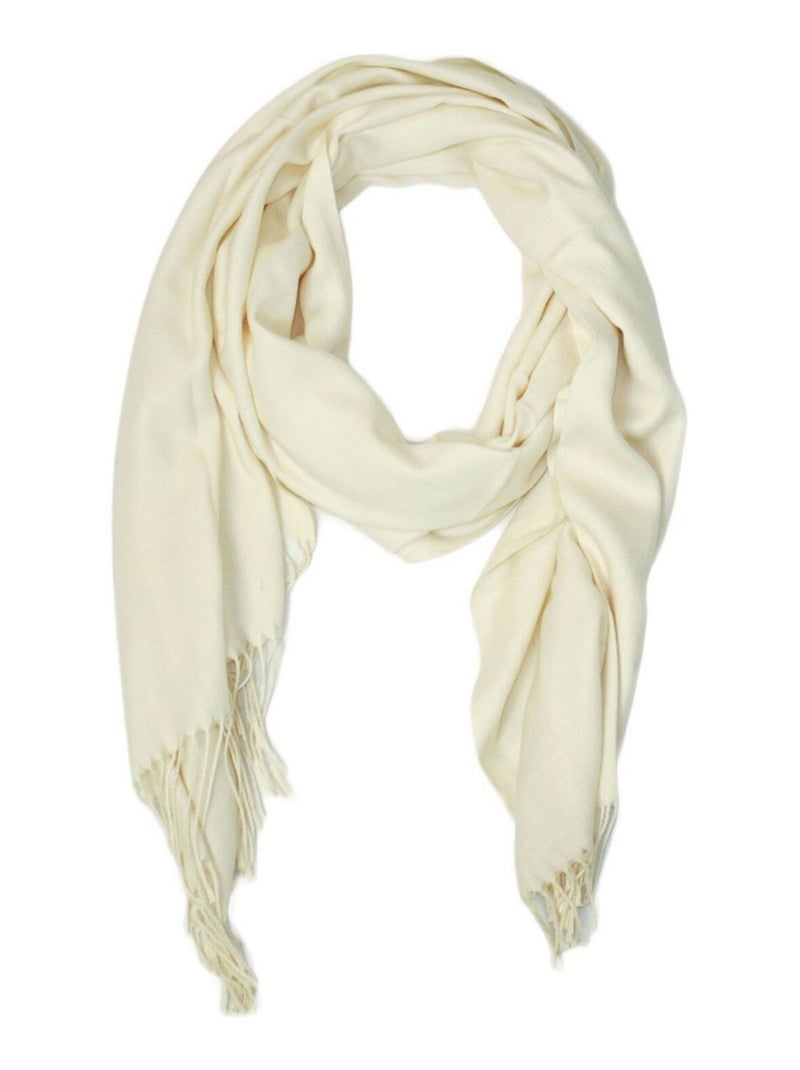 Echarpe uni en Laine Kebello Blanc - Kiabi