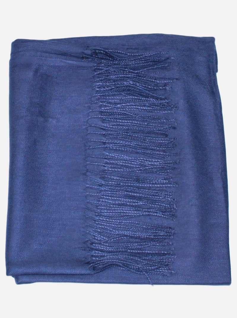 Echarpe uni en Laine Kebello Bleu marine - Kiabi