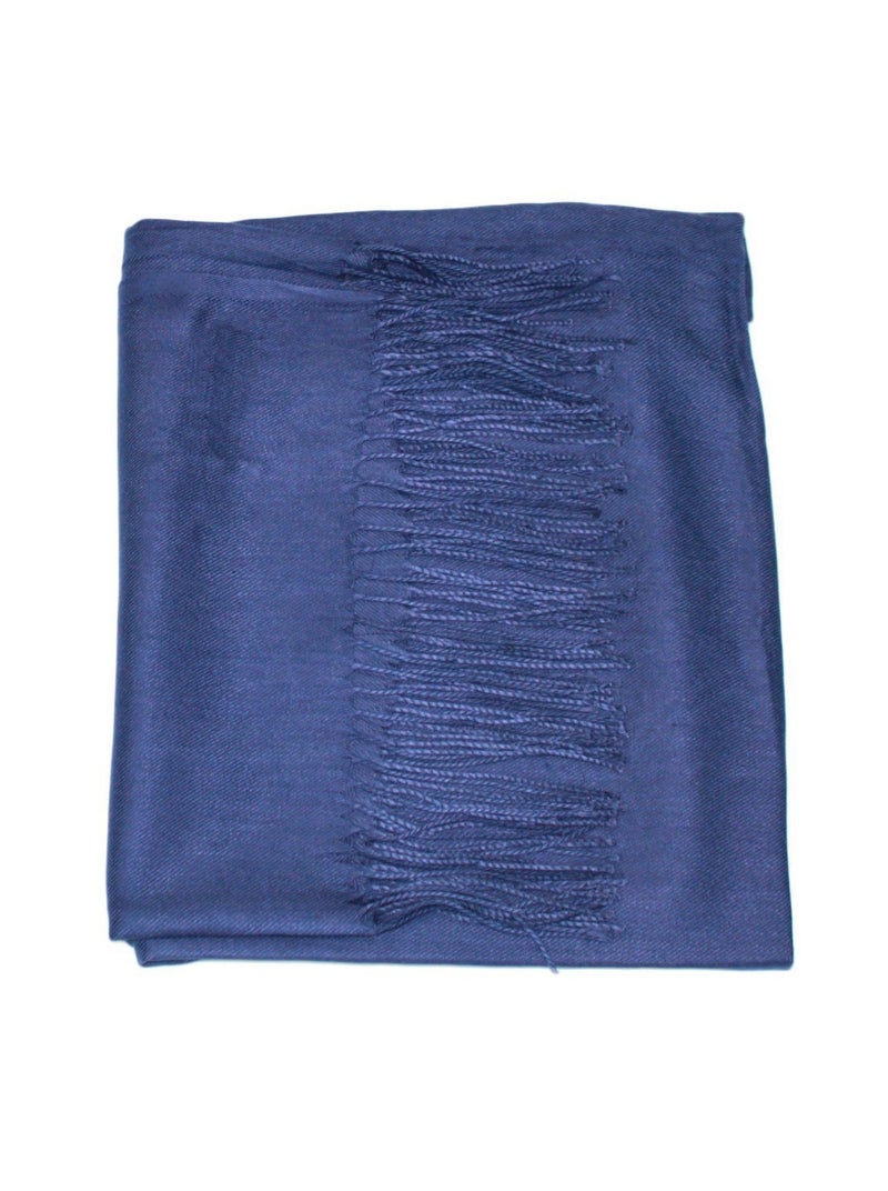 Echarpe uni en Laine Kebello Bleu marine - Kiabi