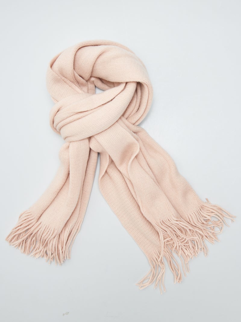 Echarpe unie en maille chaude Rose - Kiabi
