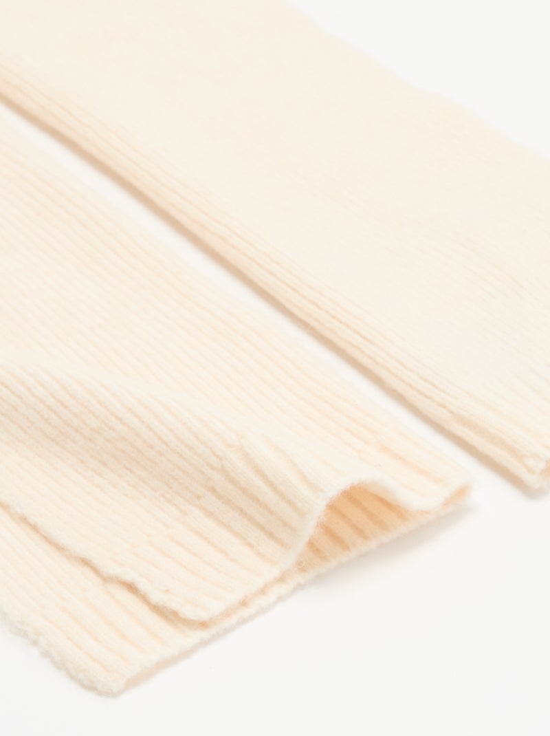 Echarpe unie en maille côtelée Beige - Kiabi