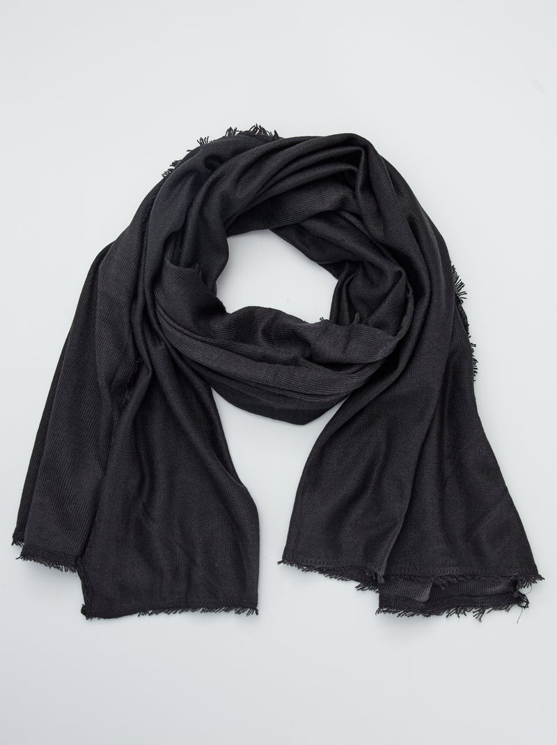 Echarpe unie maille fine noir - Kiabi