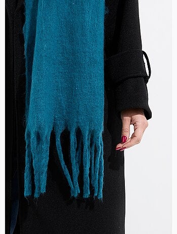 Echarpe xxl unie à grosses franges - afibel