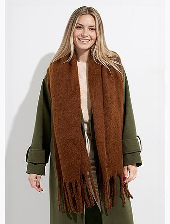 Echarpe XXL unie à grosses franges - AFIBEL