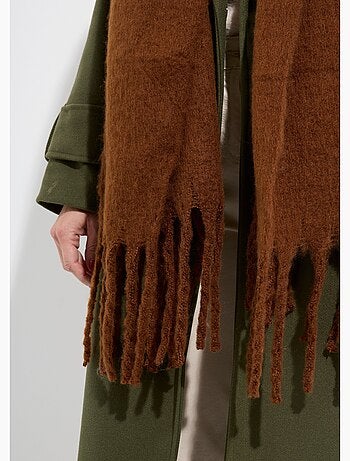 Echarpe XXL unie à grosses franges - AFIBEL