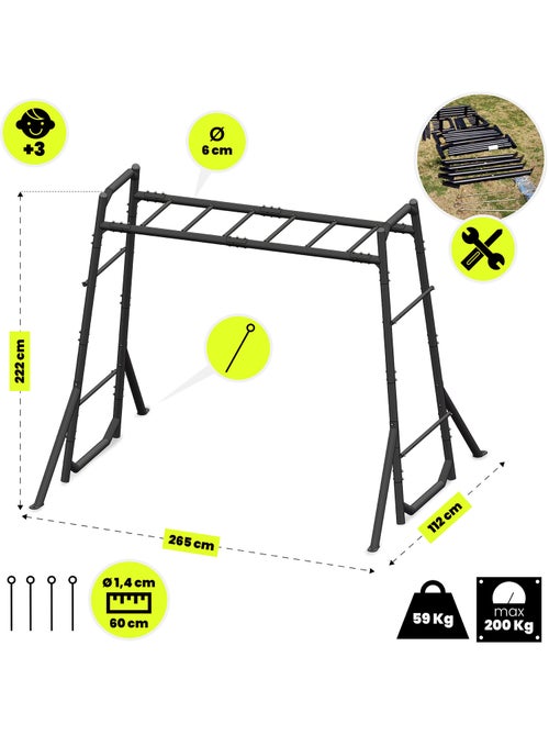 Échelle de gymnastique de jardin en acier swing - hypermotion 200kg - Kiabi Échelle de gymnastique de jardin en acier swing - hypermotion 200kg - Kiabi