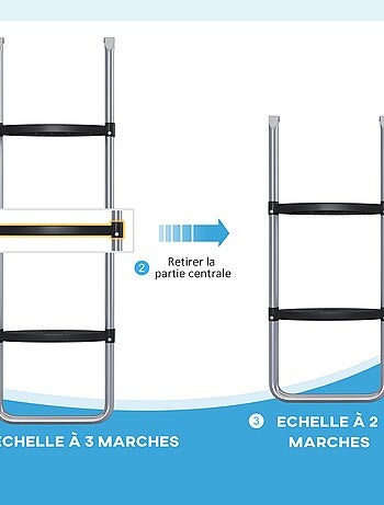 Échelle de trampoline 3 ou 2 échelons 120 Kg max.