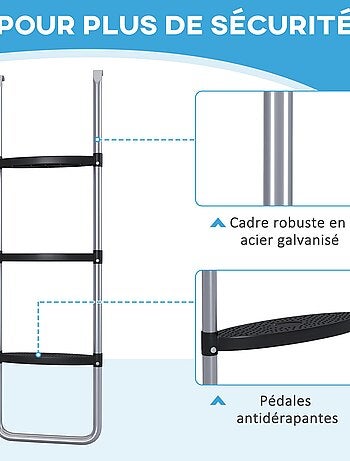 Échelle de trampoline 3 ou 2 échelons 120 Kg max.