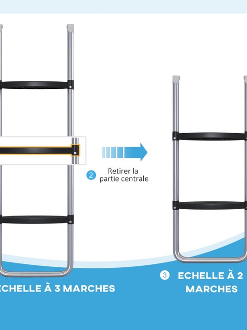 Échelle de trampoline 3 ou 2 échelons 120 Kg max. - Kiabi