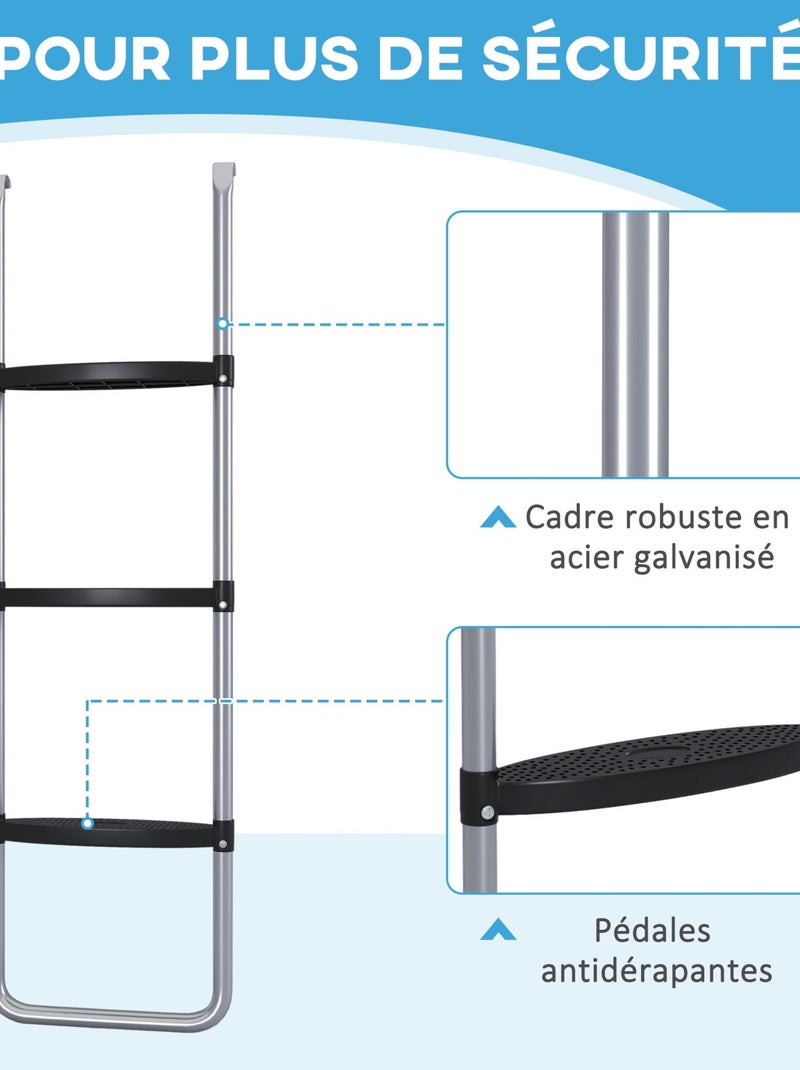 Échelle de trampoline 3 ou 2 échelons 120 Kg max. Gris - Kiabi