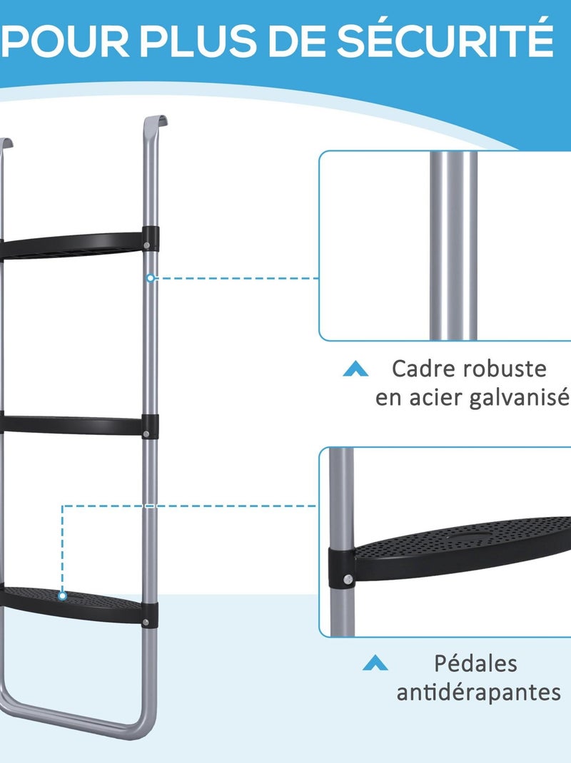 Échelle de trampoline 3 ou 2 échelons 120 Kg max. Gris - Kiabi