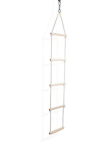 Échelle d’escalade en bois & corde de coton 5 échelons pour enfant
